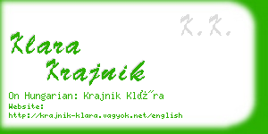 klara krajnik business card